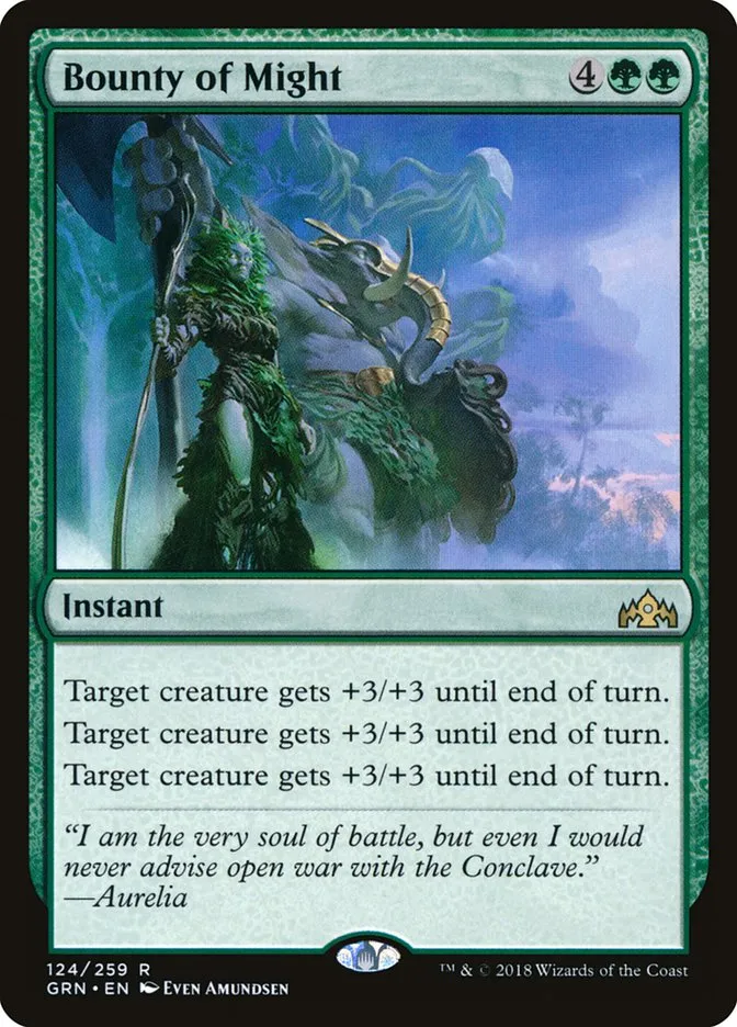 2018 Guilds of Ravnica Bounty of Might rare #124 rare card image