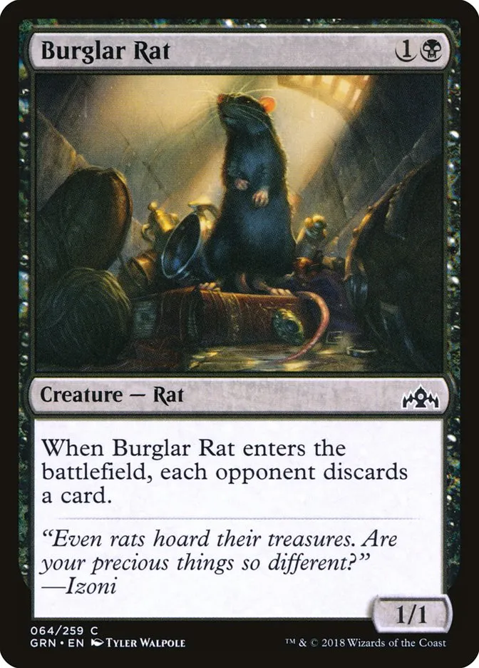 2018 Guilds of Ravnica Burglar Rat common #64 common card image