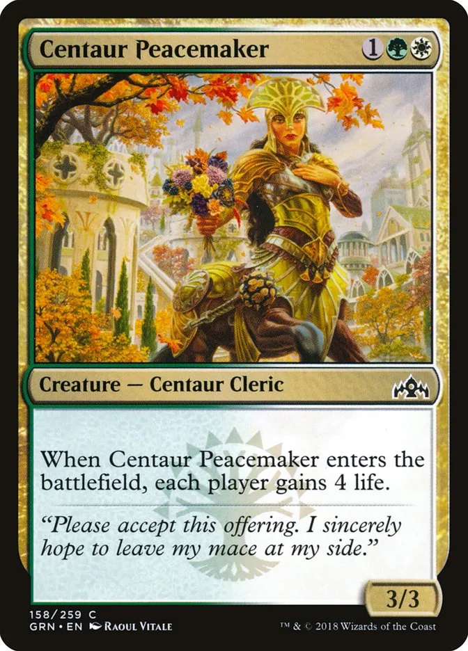 2018 Guilds of Ravnica Centaur Peacemaker #158 common card image
