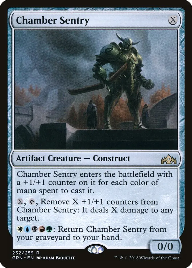 2018 Guilds of Ravnica Chamber Sentry rare #232 rare card image