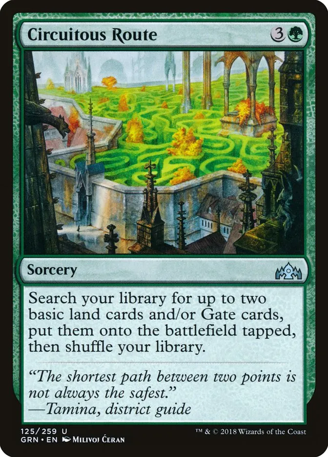 2018 Guilds of Ravnica Circuitous Route uncommon #125 uncommon card image
