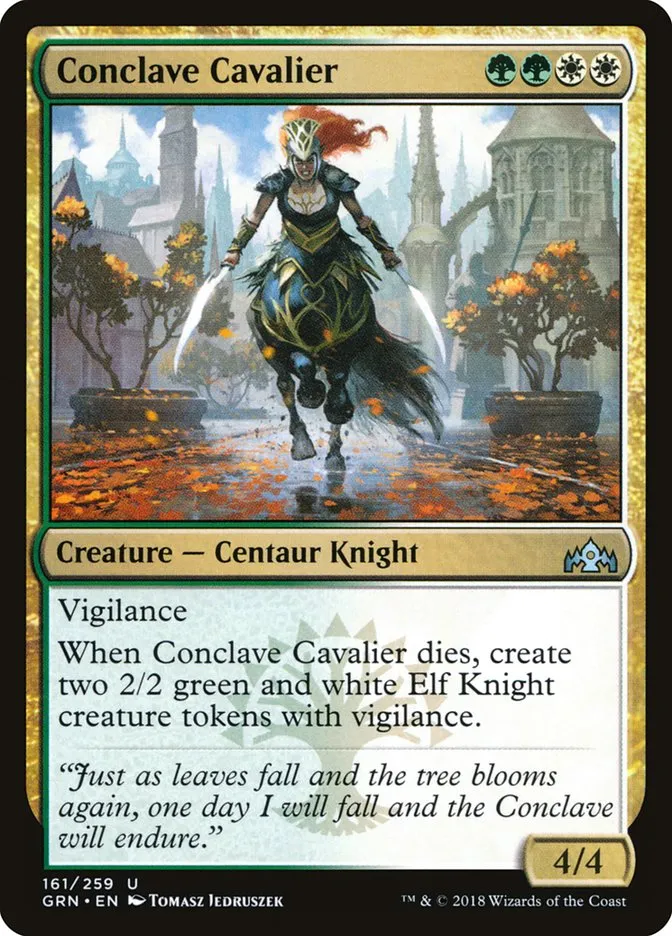 2018 Guilds of Ravnica Conclave Cavalier uncommon #161 uncommon card image