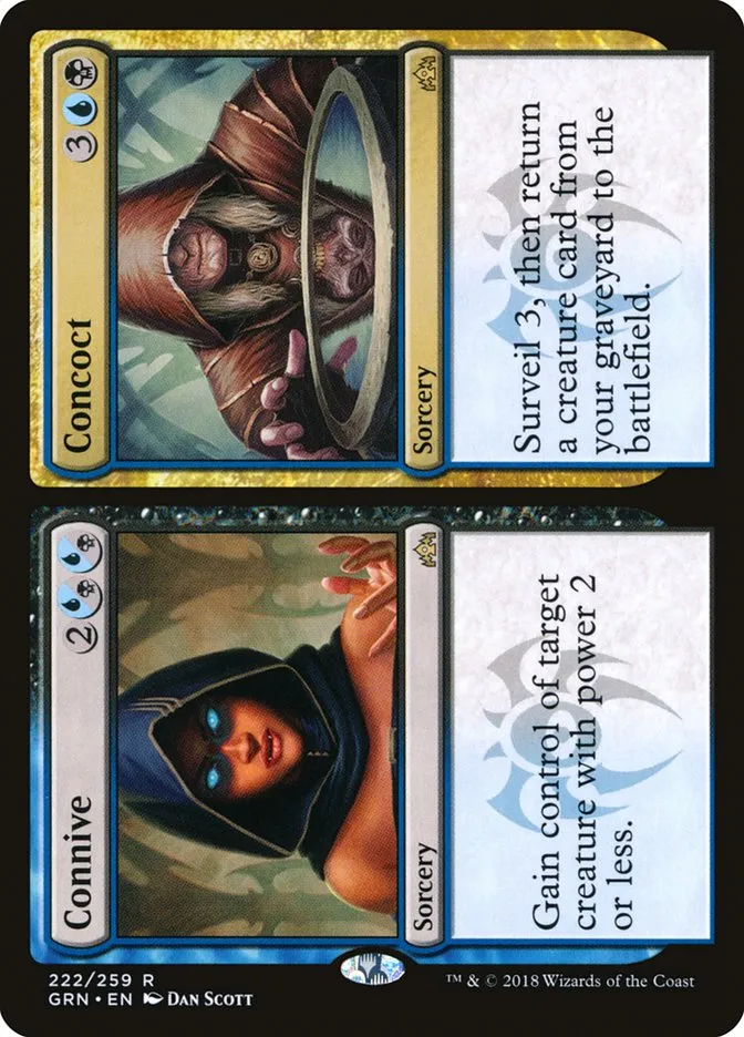 2018 Guilds of Ravnica Connive // Concoct rare #222 rare card image