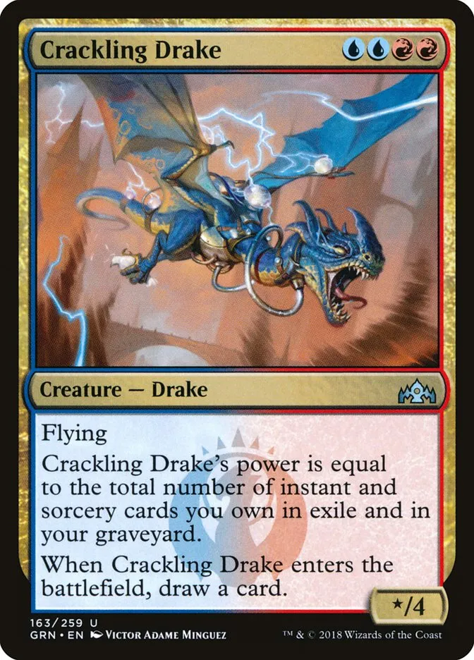 2018 Guilds of Ravnica Crackling Drake uncommon #163 uncommon card image