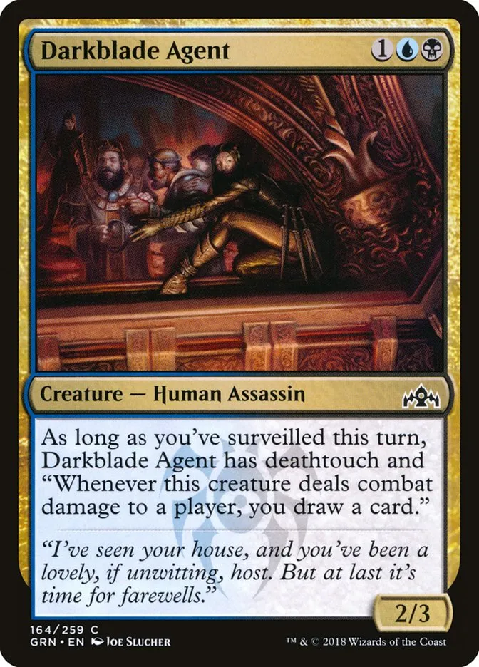 2018 Guilds of Ravnica Darkblade Agent #164 common card image