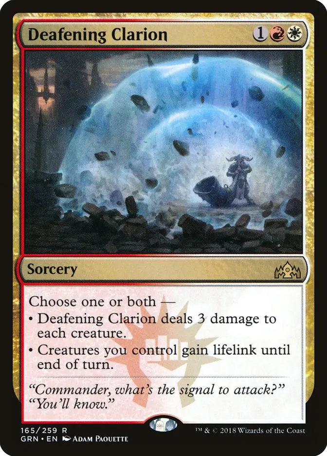 2018 Guilds of Ravnica Deafening Clarion rare #165 rare card image
