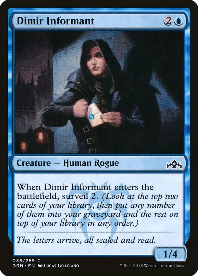 2018 Guilds of Ravnica Dimir Informant common #36 common card image
