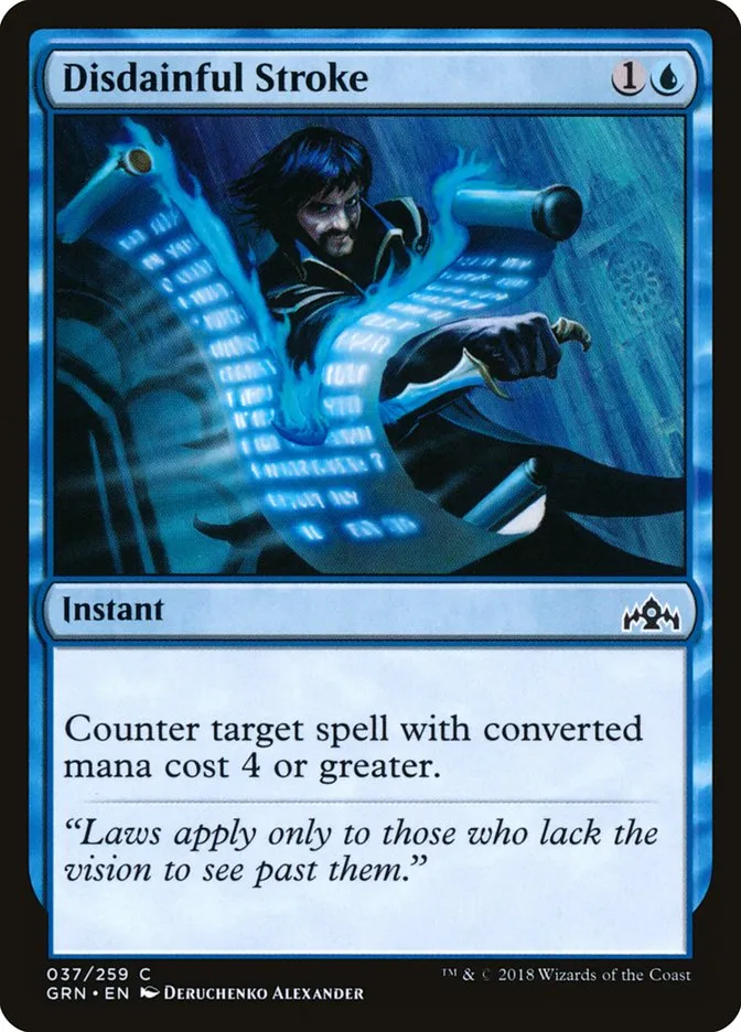 2018 Guilds of Ravnica Disdainful Stroke common #37 common card image