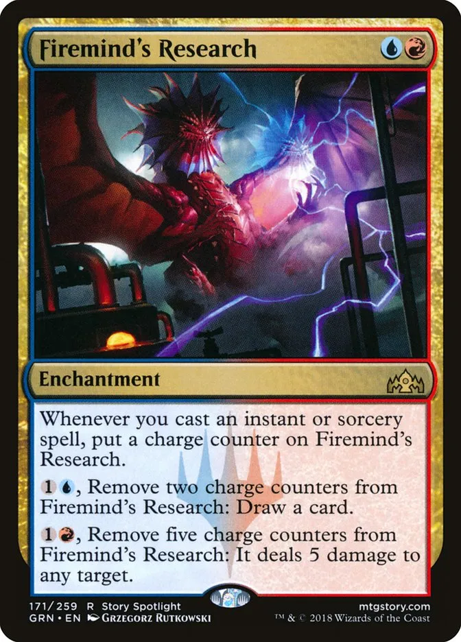 2018 Guilds of Ravnica Firemind's Research rare #171 rare card image