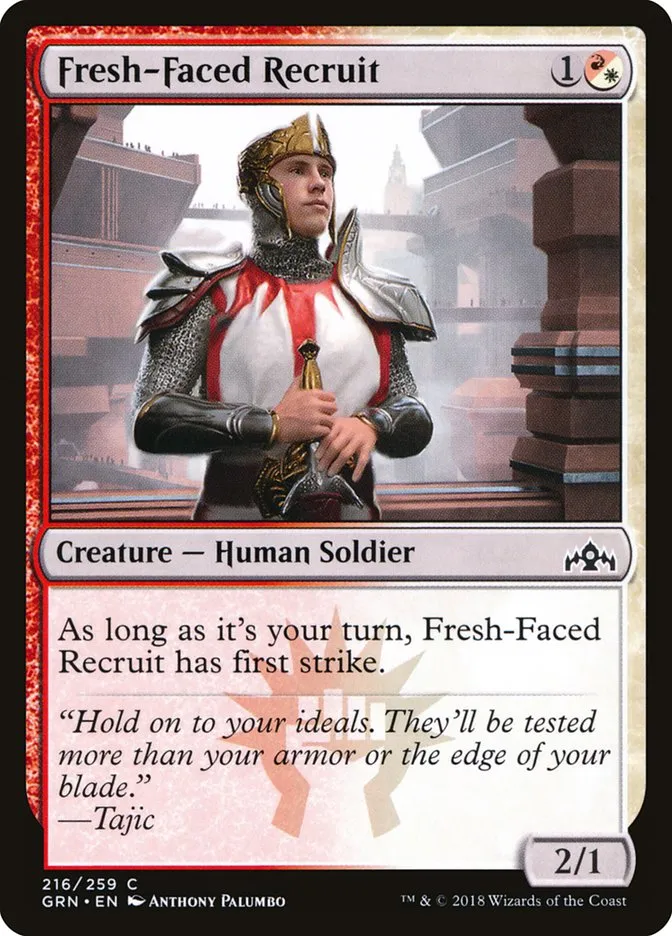 2018 Guilds of Ravnica Fresh-Faced Recruit #216 common card image