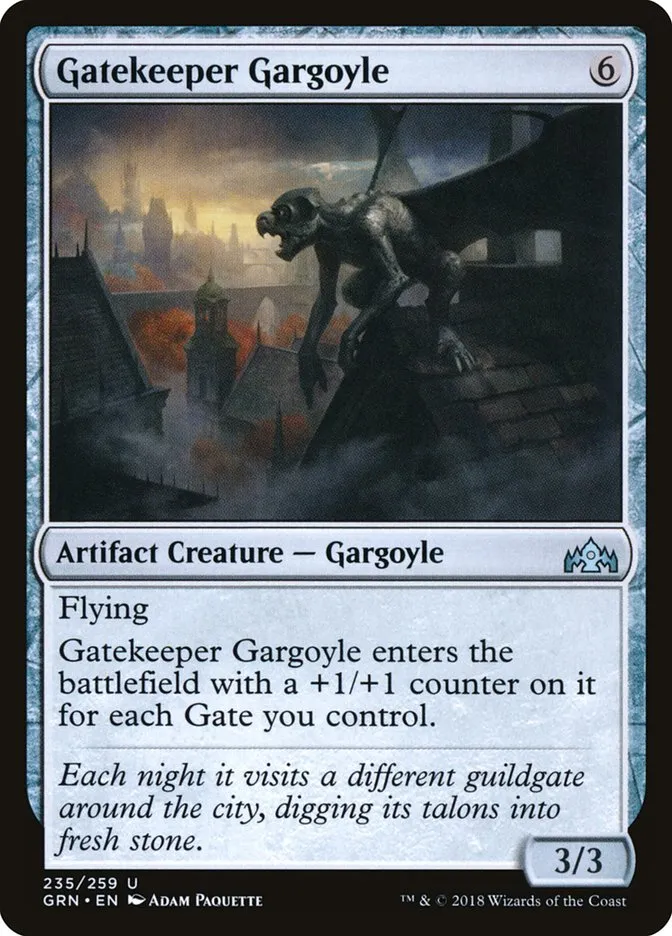 2018 Guilds of Ravnica Gatekeeper Gargoyle #235 uncommon card image