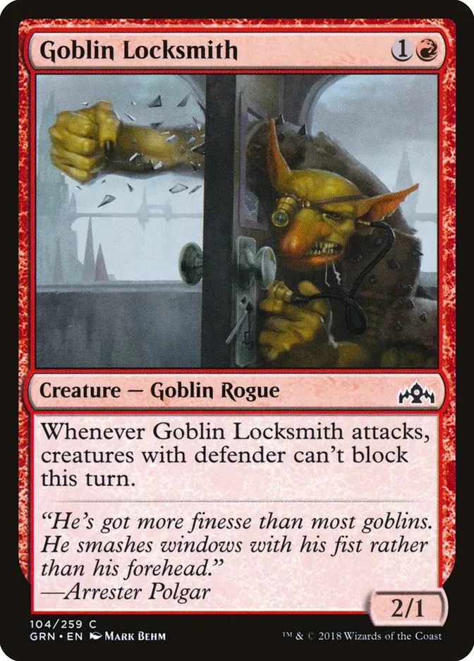 2018 Guilds of Ravnica Goblin Locksmith common #104 common card image