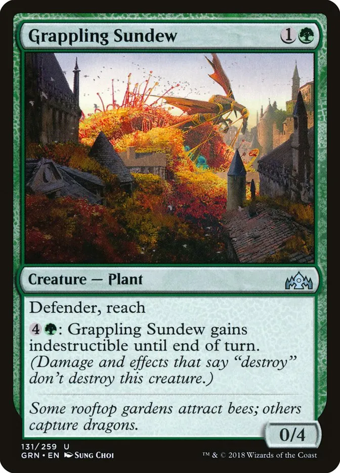 2018 Guilds of Ravnica Grappling Sundew uncommon #131 uncommon card image