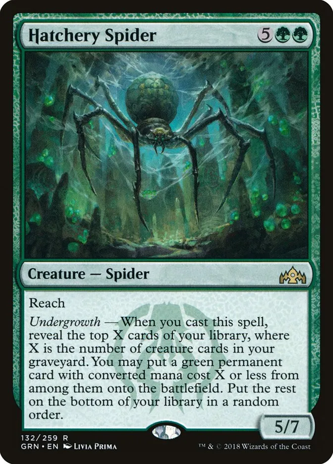2018 Guilds of Ravnica Hatchery Spider rare #132 rare card image