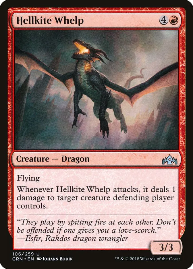2018 Guilds of Ravnica Hellkite Whelp uncommon #106 uncommon card image
