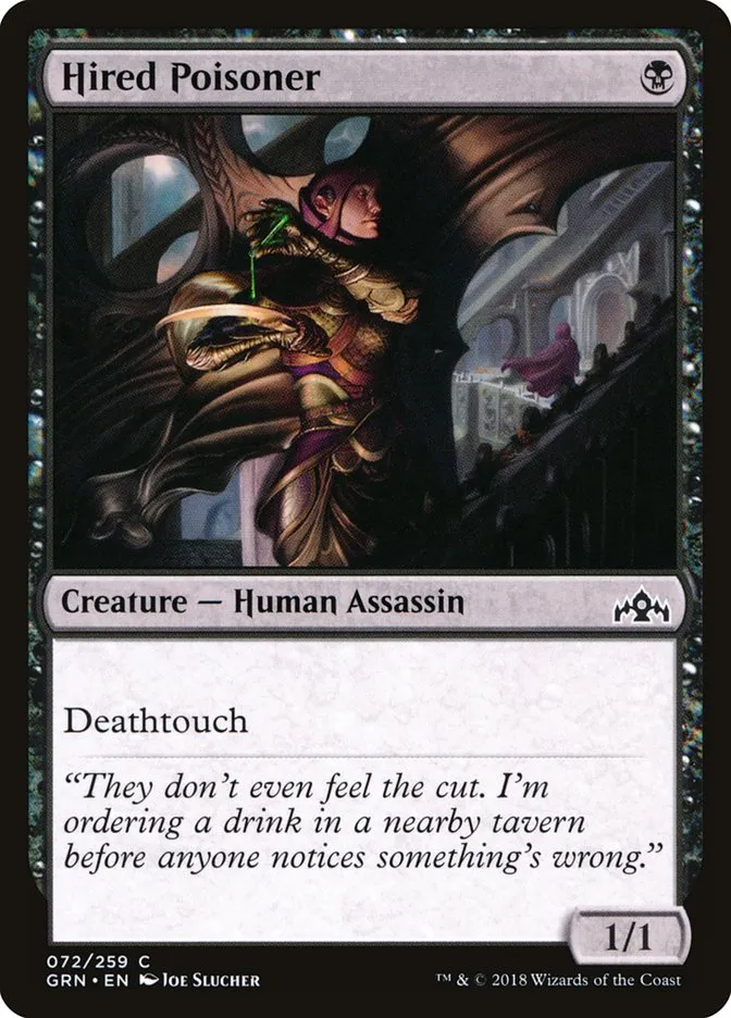 2018 Guilds of Ravnica Hired Poisoner common #72 common card image