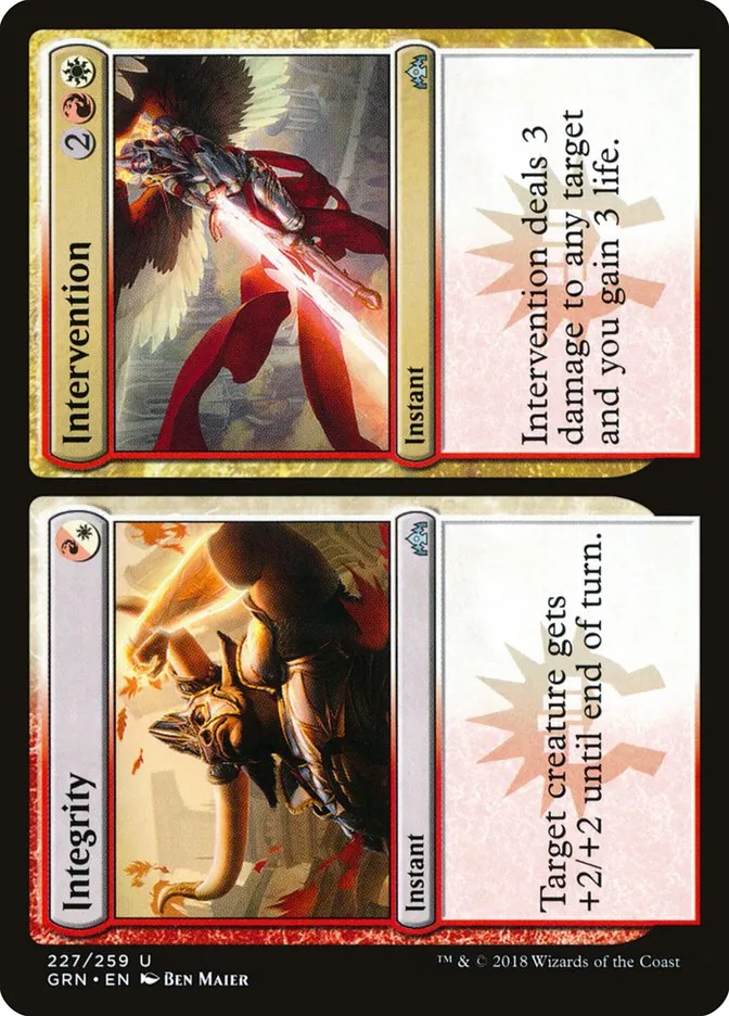 2018 Guilds of Ravnica Integrity // Intervention uncommon #227 uncommon card image