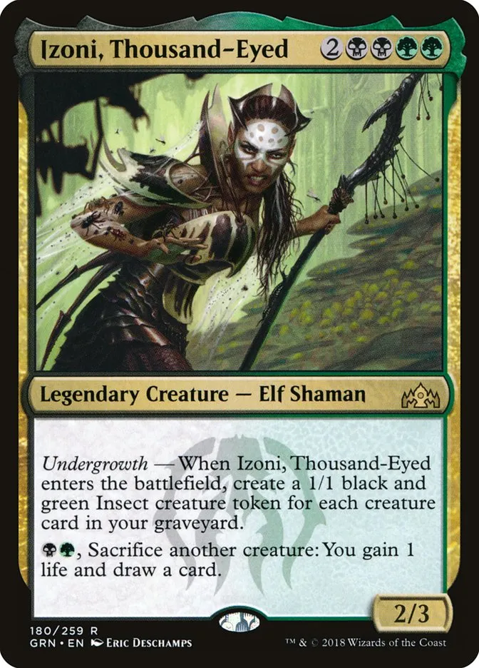 2018 Guilds of Ravnica Izoni, Thousand-Eyed rare #180 rare card image