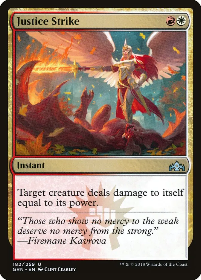2018 Guilds of Ravnica Justice Strike uncommon #182 uncommon card image