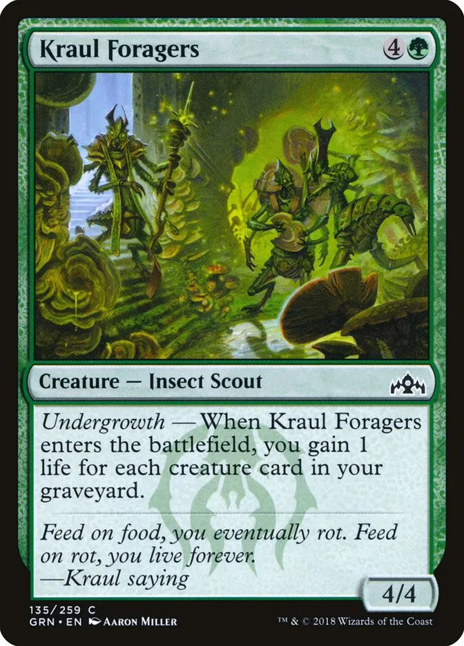 2018 Guilds of Ravnica Kraul Foragers common #135 common card image