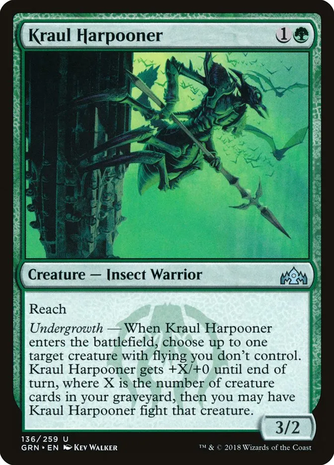 2018 Guilds of Ravnica Kraul Harpooner uncommon #136 uncommon card image