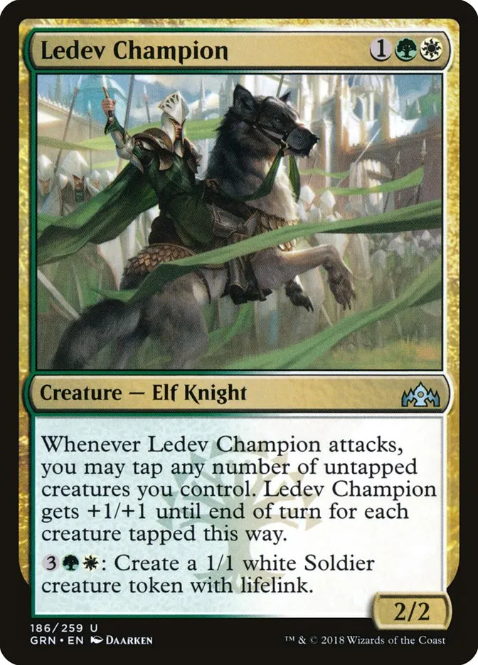 2018 Guilds of Ravnica Ledev Champion uncommon #186 uncommon card image