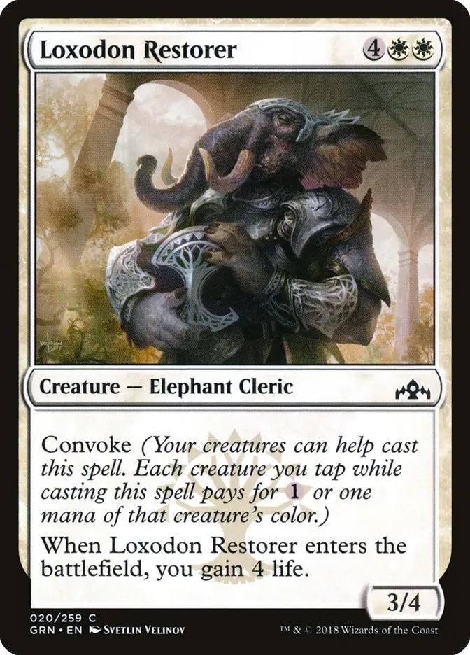 2018 Guilds of Ravnica Loxodon Restorer common #20 common card image
