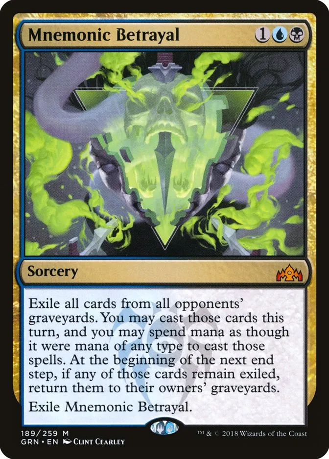 2018 Guilds of Ravnica Mnemonic Betrayal [Foil] mythic #189 mythic card image