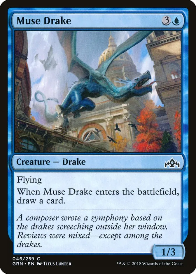 2018 Guilds of Ravnica Muse Drake common #46 common card image