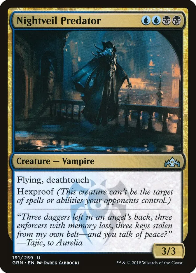 2018 Guilds of Ravnica Nightveil Predator uncommon #191 uncommon card image