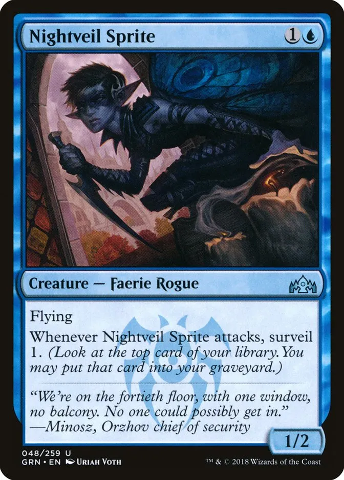 2018 Guilds of Ravnica Nightveil Sprite uncommon #48 uncommon card image