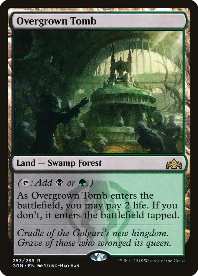 2018 Guilds of Ravnica Overgrown Tomb rare #253 rare card image