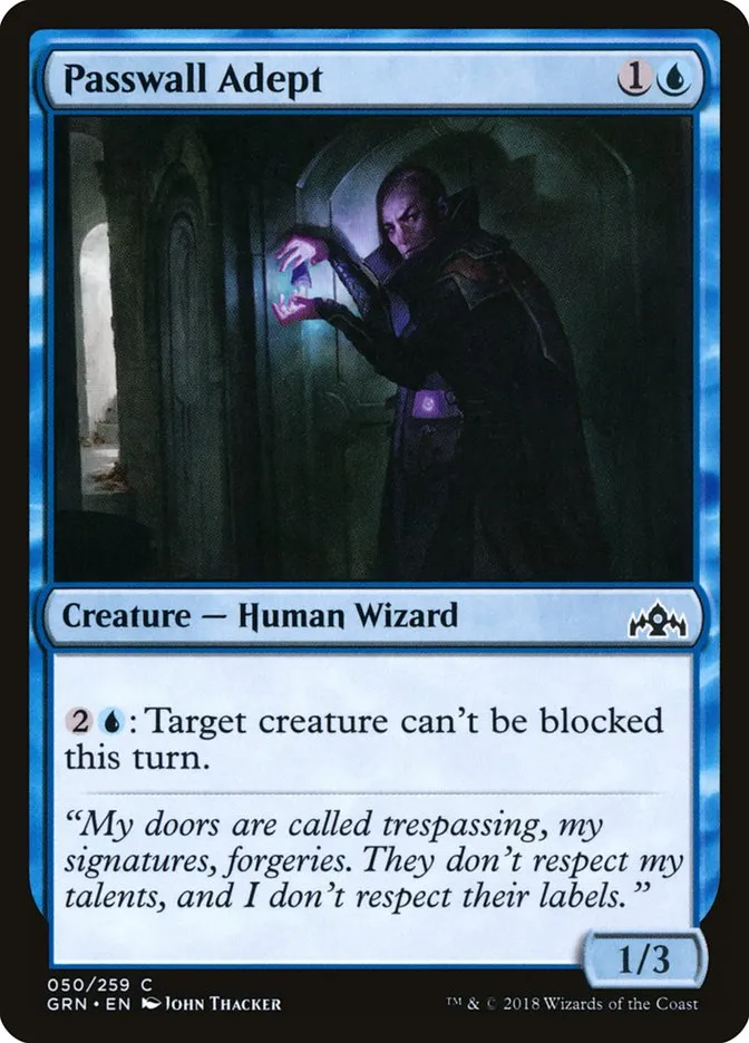 2018 Guilds of Ravnica Passwall Adept common #50 common card image