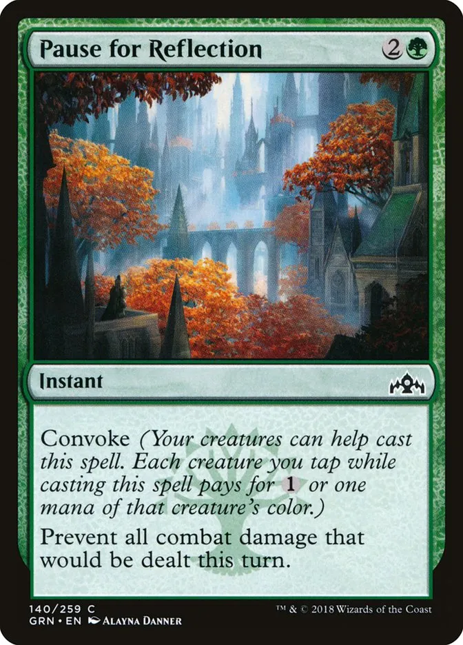 2018 Guilds of Ravnica Pause for Reflection common #140 common card image