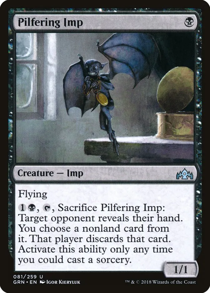 2018 Guilds of Ravnica Pilfering Imp uncommon #81 uncommon card image