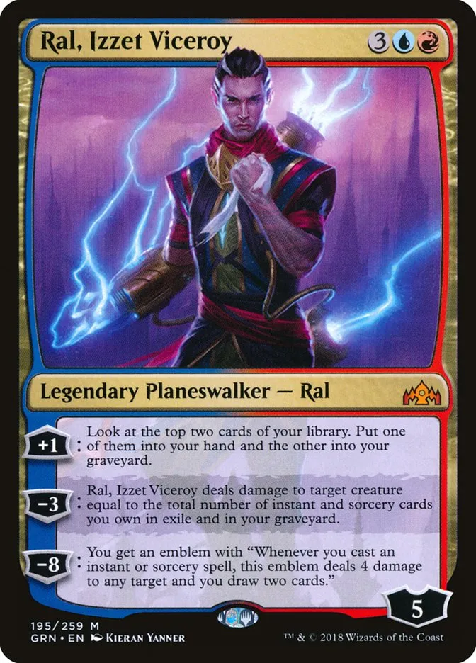 2018 Guilds of Ravnica Ral, Izzet Viceroy #195 mythic card image