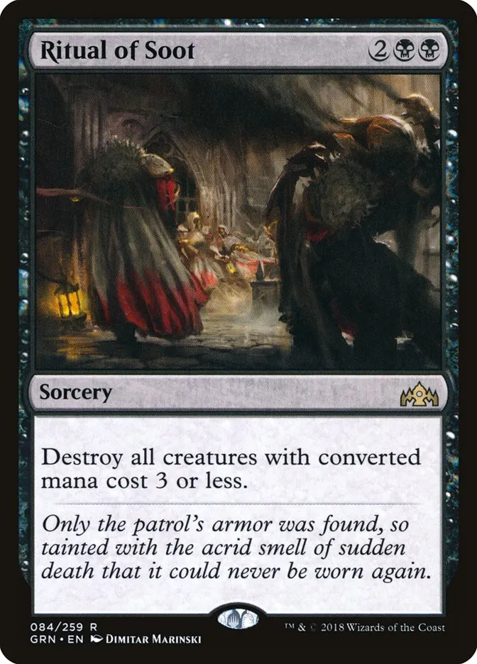 2018 Guilds of Ravnica Ritual of Soot rare #84 rare card image