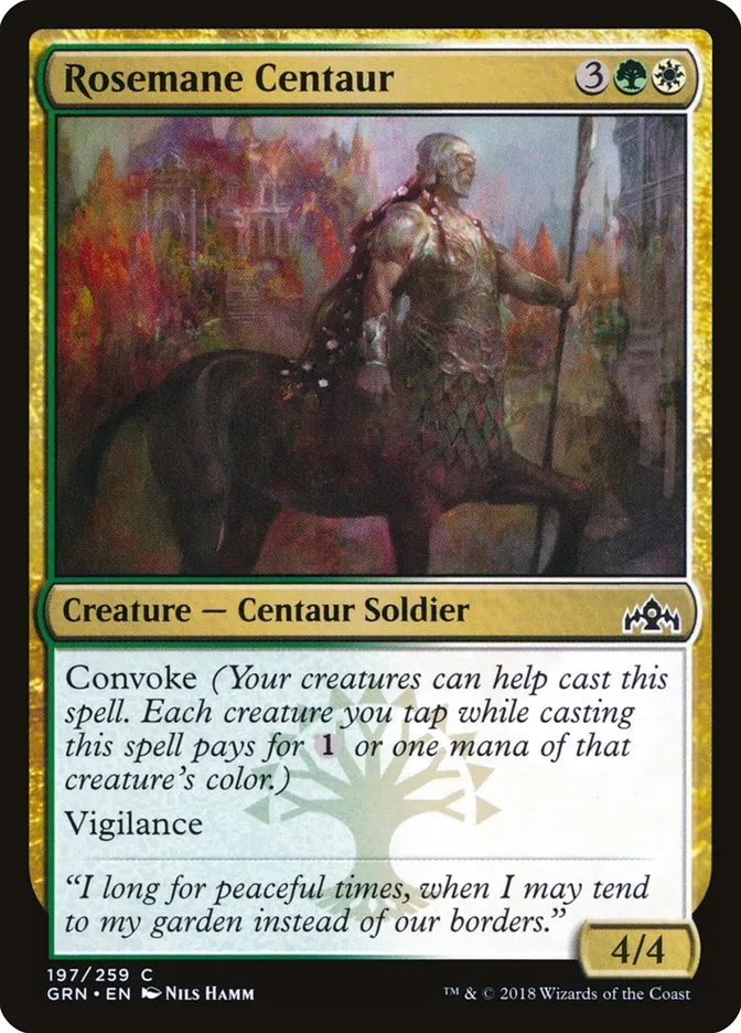 2018 Guilds of Ravnica Rosemane Centaur #197 common card image