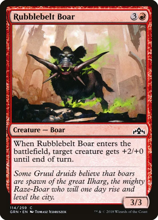 2018 Guilds of Ravnica Rubblebelt Boar common #114 common card image