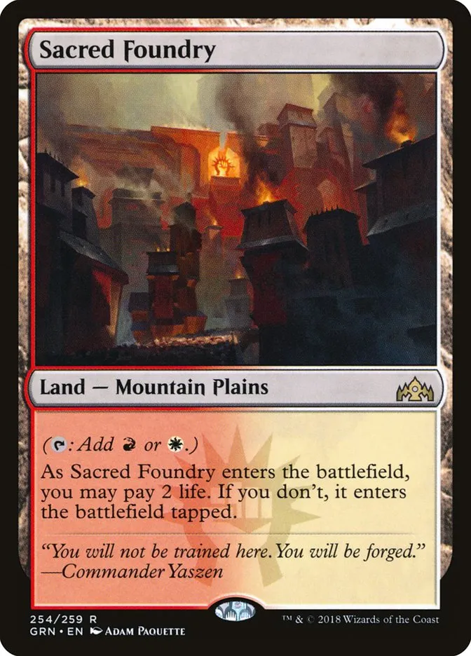2018 Guilds of Ravnica Sacred Foundry rare #254 rare card image