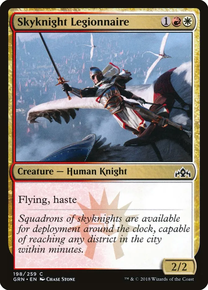 2018 Guilds of Ravnica Skyknight Legionnaire #198 common card image