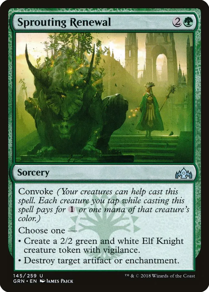 2018 Guilds of Ravnica Sprouting Renewal uncommon #145 uncommon card image