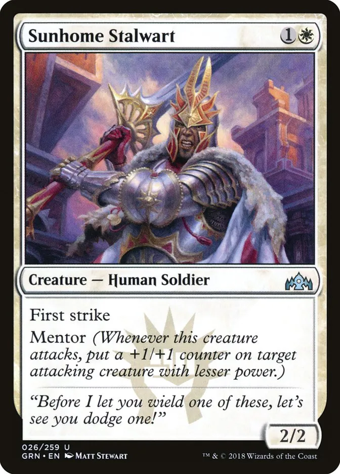 2018 Guilds of Ravnica Sunhome Stalwart uncommon #26 uncommon card image