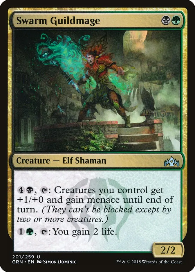 2018 Guilds of Ravnica Swarm Guildmage uncommon #201 uncommon card image