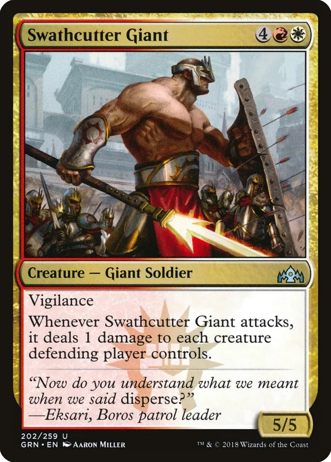 2018 Guilds of Ravnica Swathcutter Giant uncommon #202 uncommon card image