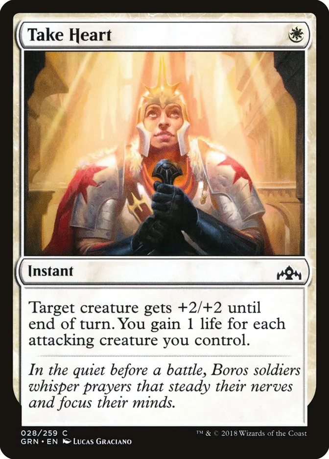 2018 Guilds of Ravnica Take Heart common #28 common card image