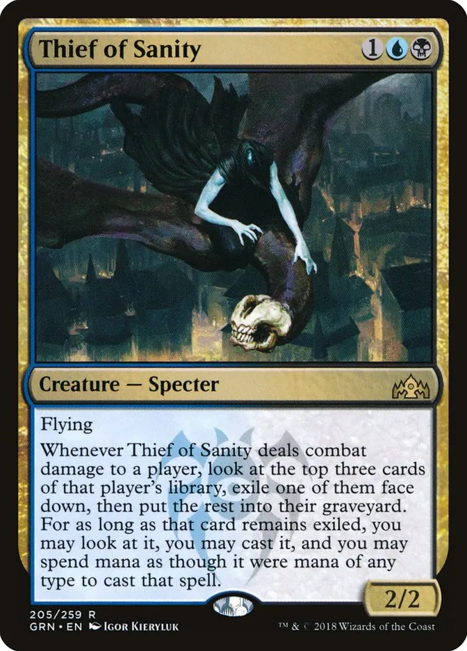 2018 Guilds of Ravnica Thief of Sanity rare #205 rare card image