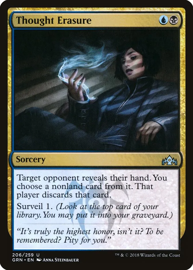 2018 Guilds of Ravnica Thought Erasure uncommon #206 uncommon card image