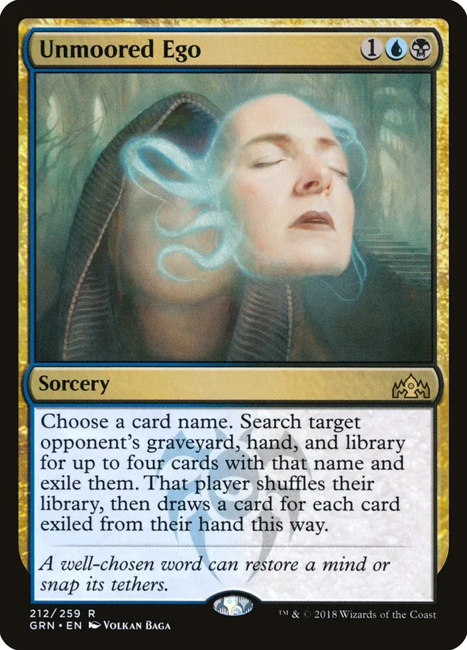 2018 Guilds of Ravnica Unmoored Ego rare #212 rare card image