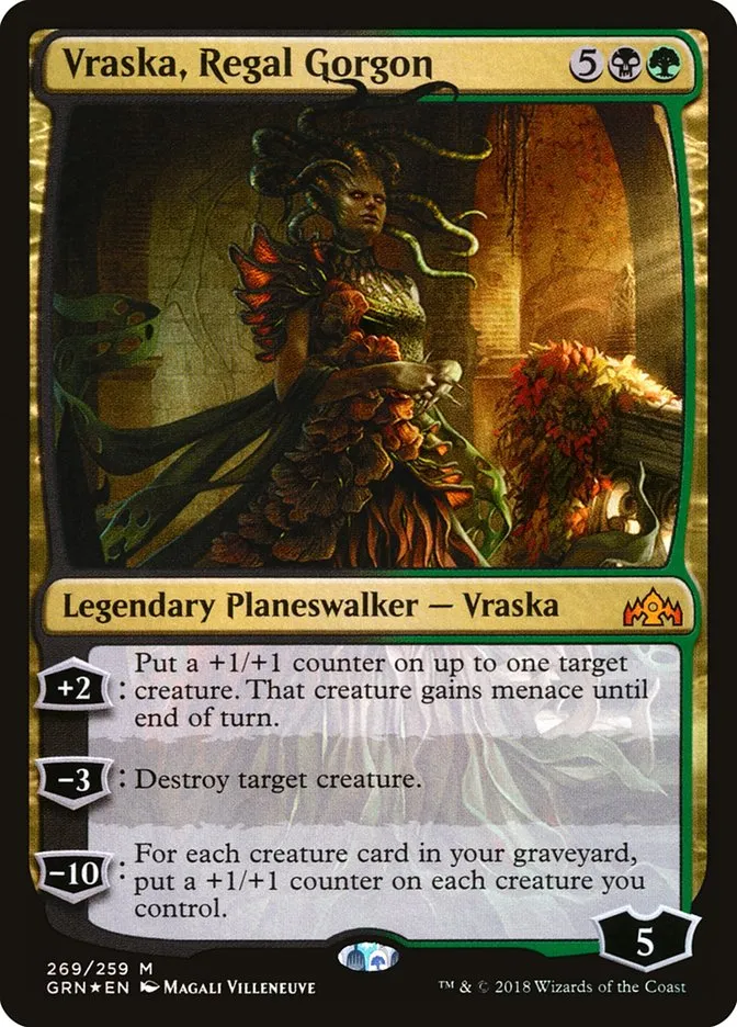 2018 Guilds of Ravnica Vraska, Regal Gorgon mythic #269 mythic card image